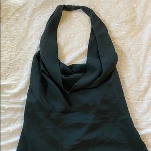 BCBGMAXAZRIA Ebony Cowl Neck Halter Top | Size Med